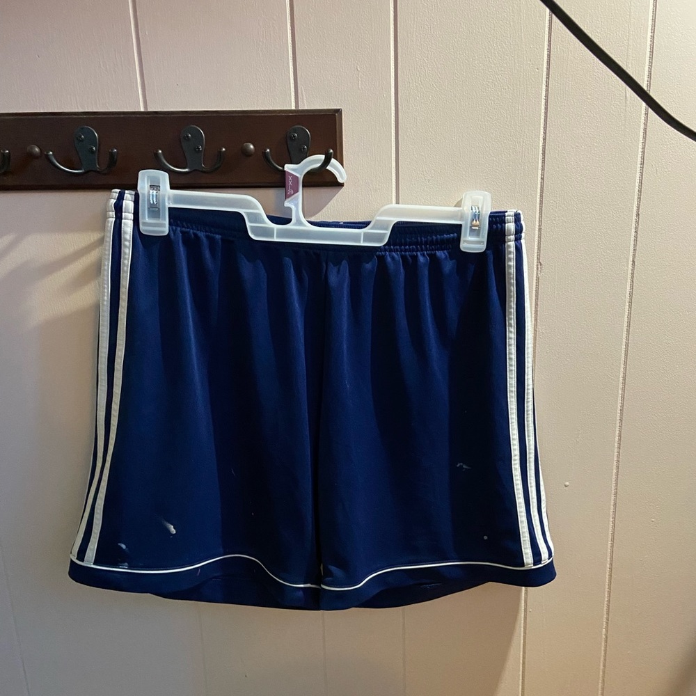 Navy blue adidas shorts. Size Large